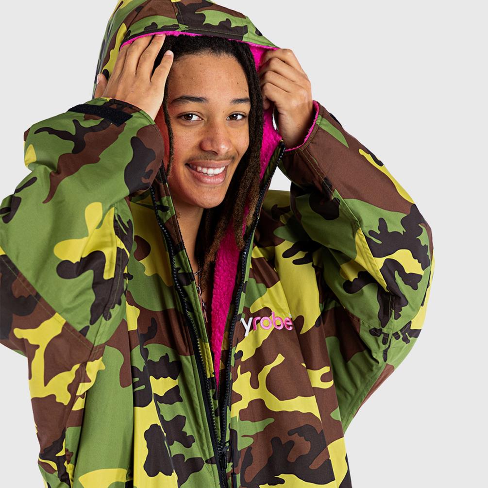 dryrobe Advance Long Sleeve Changing Robe - Camo / Pink Extra Image 2
